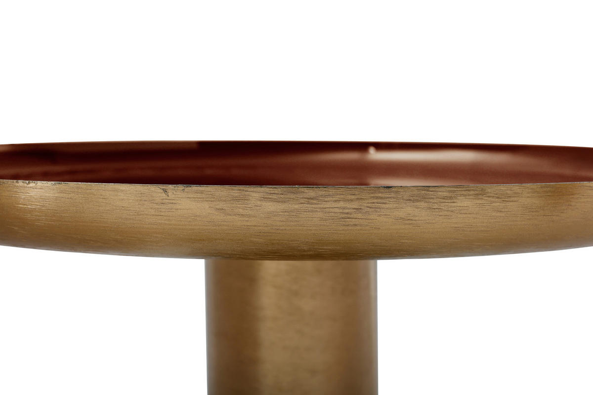 BEISTELLTISCH Braun, Goldfarben  - Goldfarben/Braun, Basics, Metall (49,5/52/49,5cm) - Kayoom