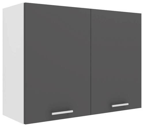 KÜCHENOBERSCHRANK 80/60/31 cm  in Anthrazit, Weiß  - Anthrazit/Alufarben, KONVENTIONELL, Holzwerkstoff/Metall (80/60/31cm) - MID.YOU