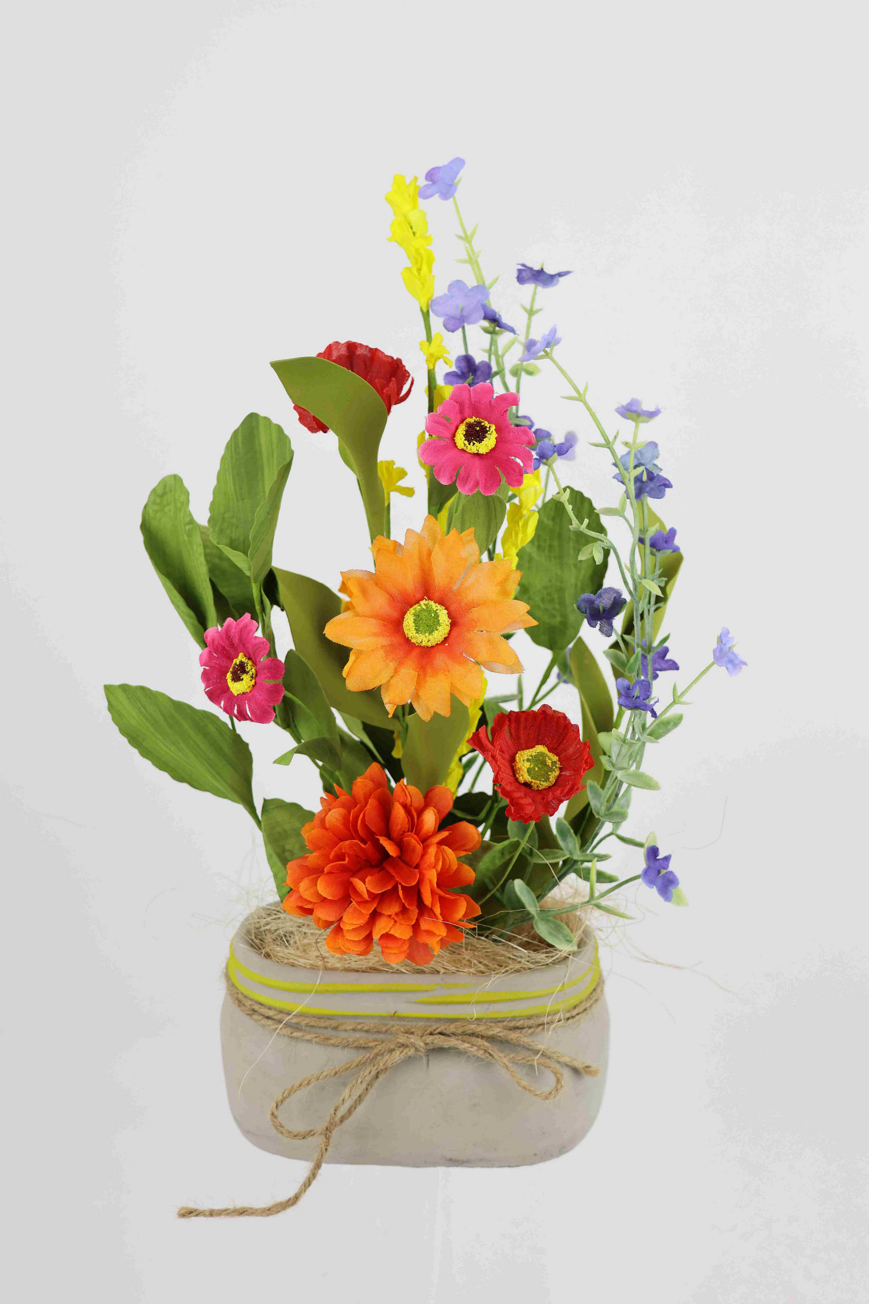 KUNSTBLUME  - Gelb/Violett, Basics, Kunststoff/Textil (21/32cm)