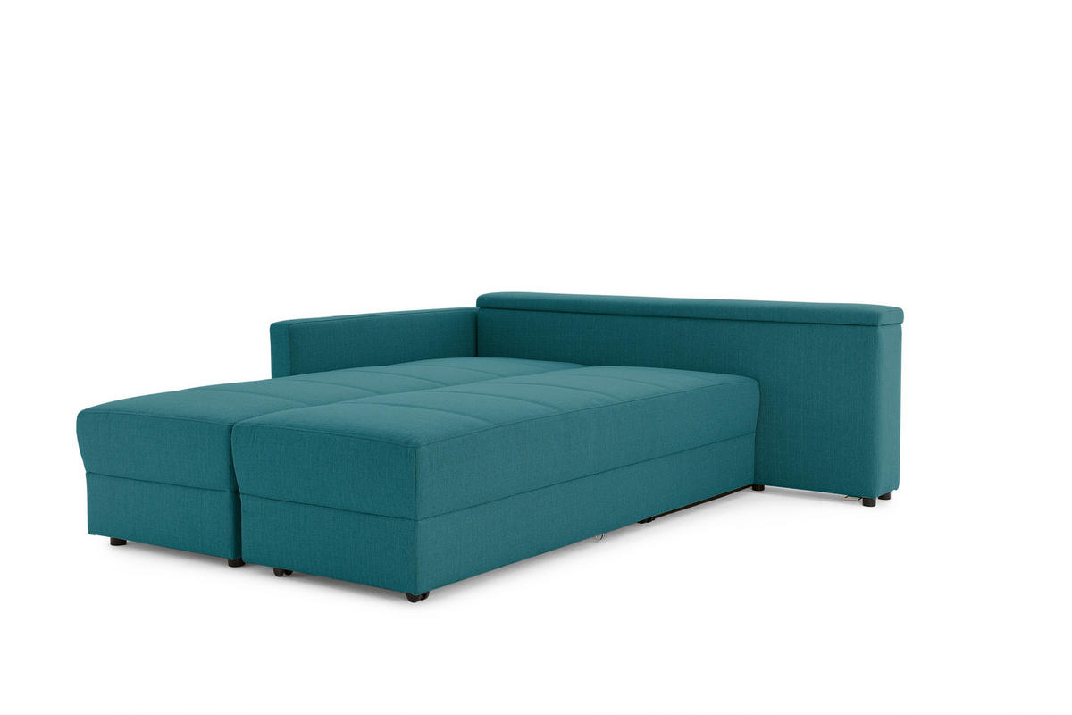 ECKSOFA LOOKS III Petrol Webstoff  - Petrol/Schwarz, Design, Kunststoff/Textil (287/229cm) - LOOKS by W.Joop