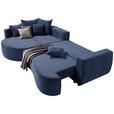 ECKSOFA in Chenille Dunkelblau  - Schwarz/Dunkelblau, Design, Kunststoff/Textil (194/307cm) - Carryhome