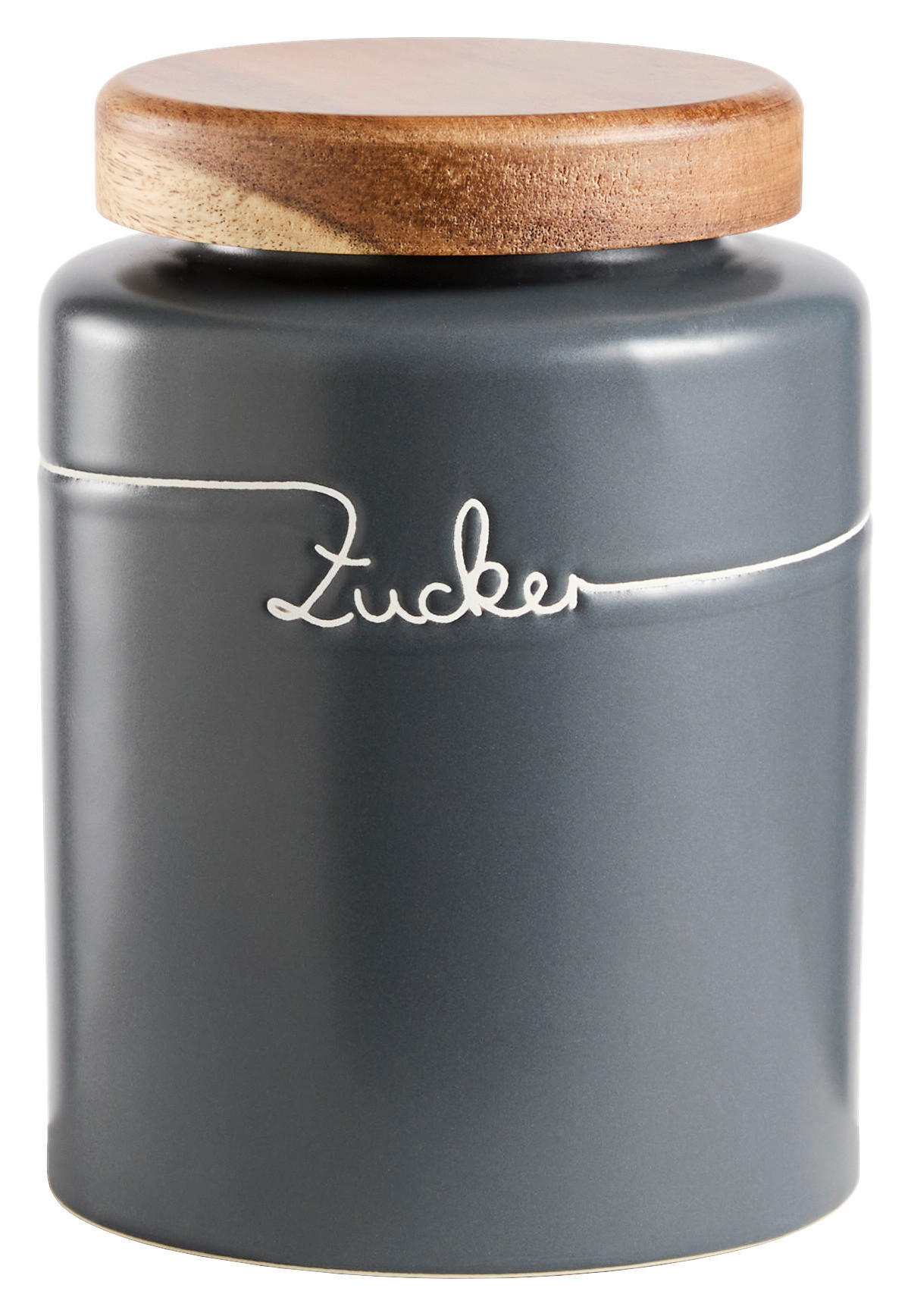 ZUCKERDOSE Keramik   - Akaziefarben/Grau, Design, Keramik/Holz (11,5/15,5cm) - Homeware Profession.