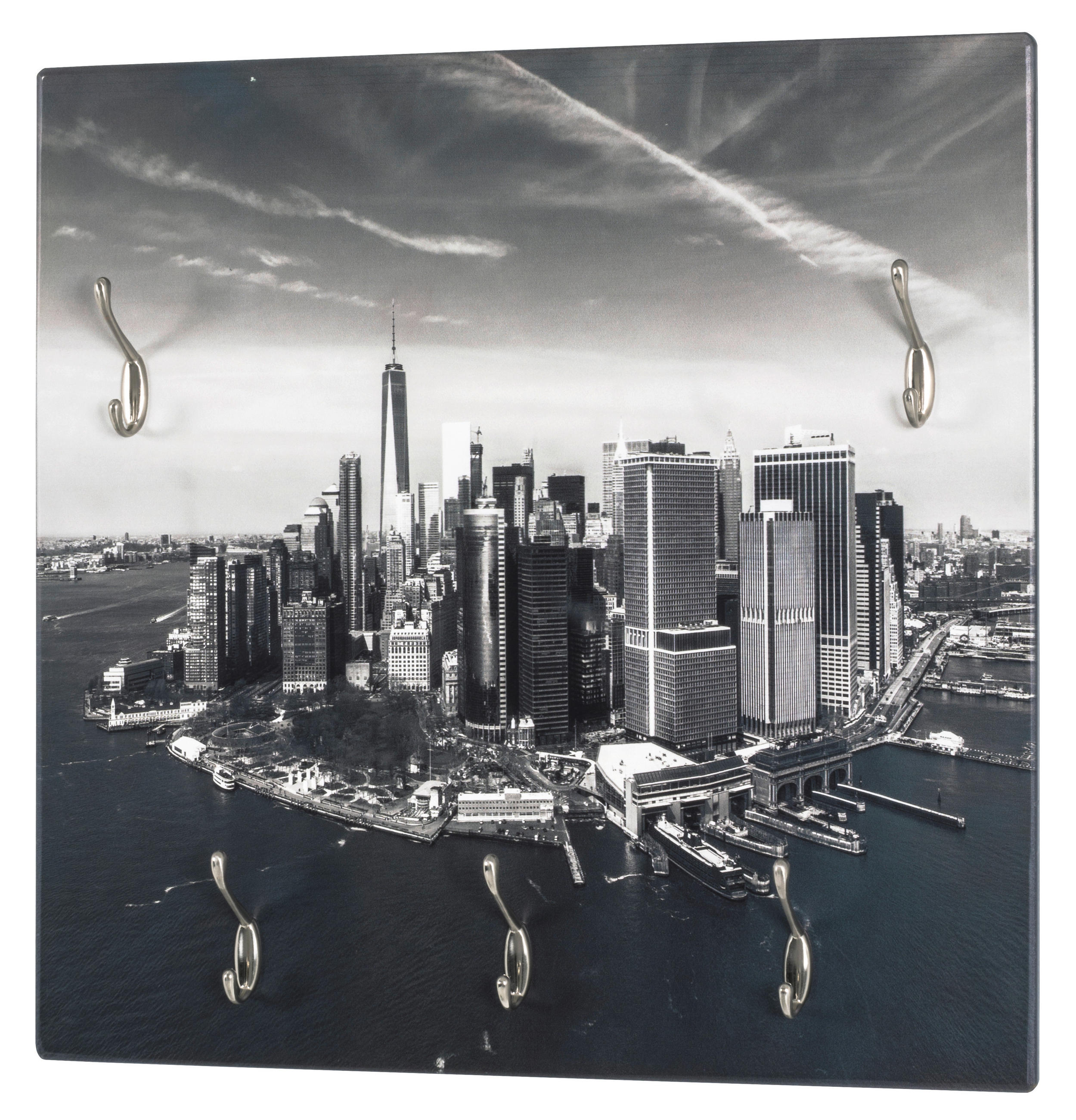 Wandgarderobe City Schwarz/ Weiß B: 60 Cm 5 Haken