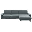 ECKSOFA  in Echtleder Blaugrau  334/176 cm  - Blaugrau/Schwarz, Design, Leder/Metall (334/176cm) - Dieter Knoll