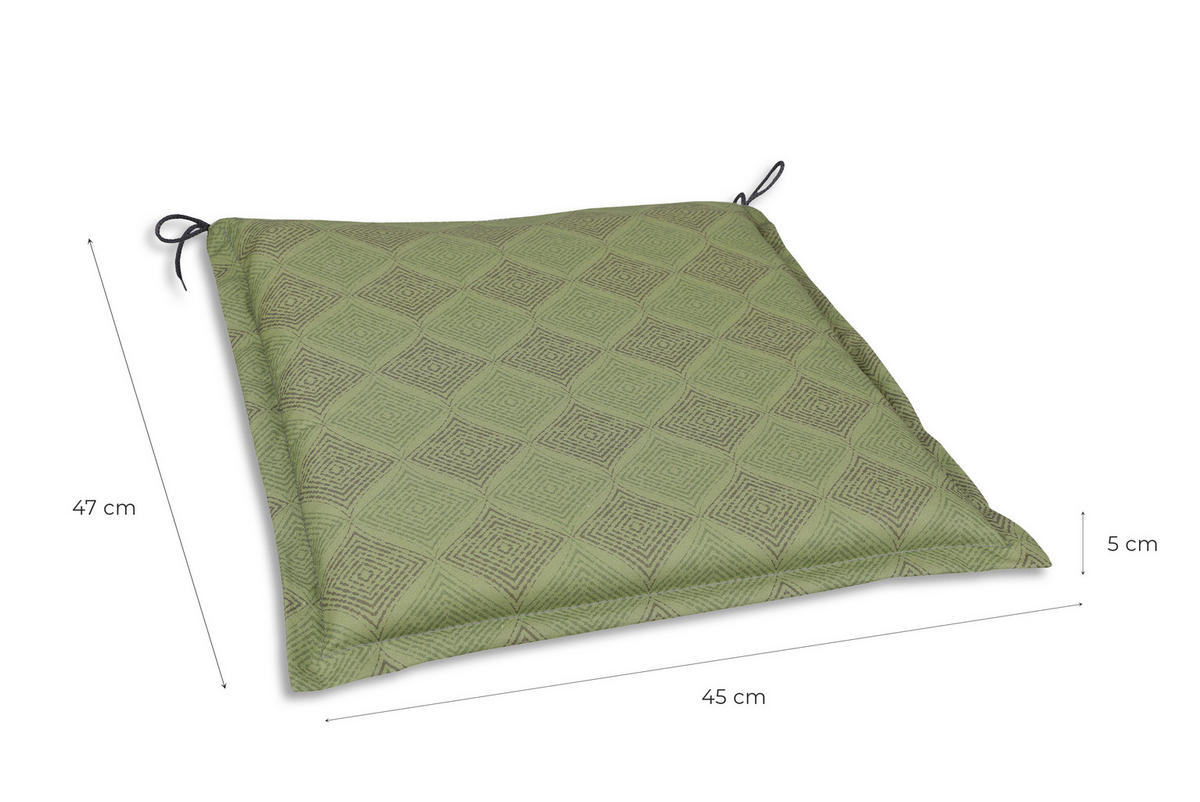 GARTENSITZKISSENSET Raute  - Grün, Basics, Textil (45/5/47cm)