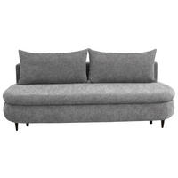 SCHLAFSOFA in Velours Grau  - Schwarz/Grau, Design, Holz/Textil (213/89/105cm) - Novel