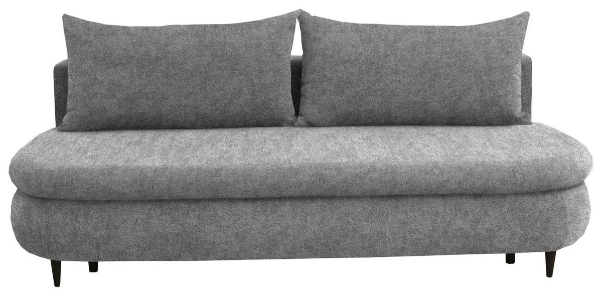 SCHLAFSOFA in Velours Grau  - Schwarz/Grau, Design, Holz/Textil (213/89/105cm) - Novel