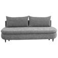 SCHLAFSOFA in Velours Grau  - Schwarz/Grau, Design, Holz/Textil (213/89/105cm) - Novel