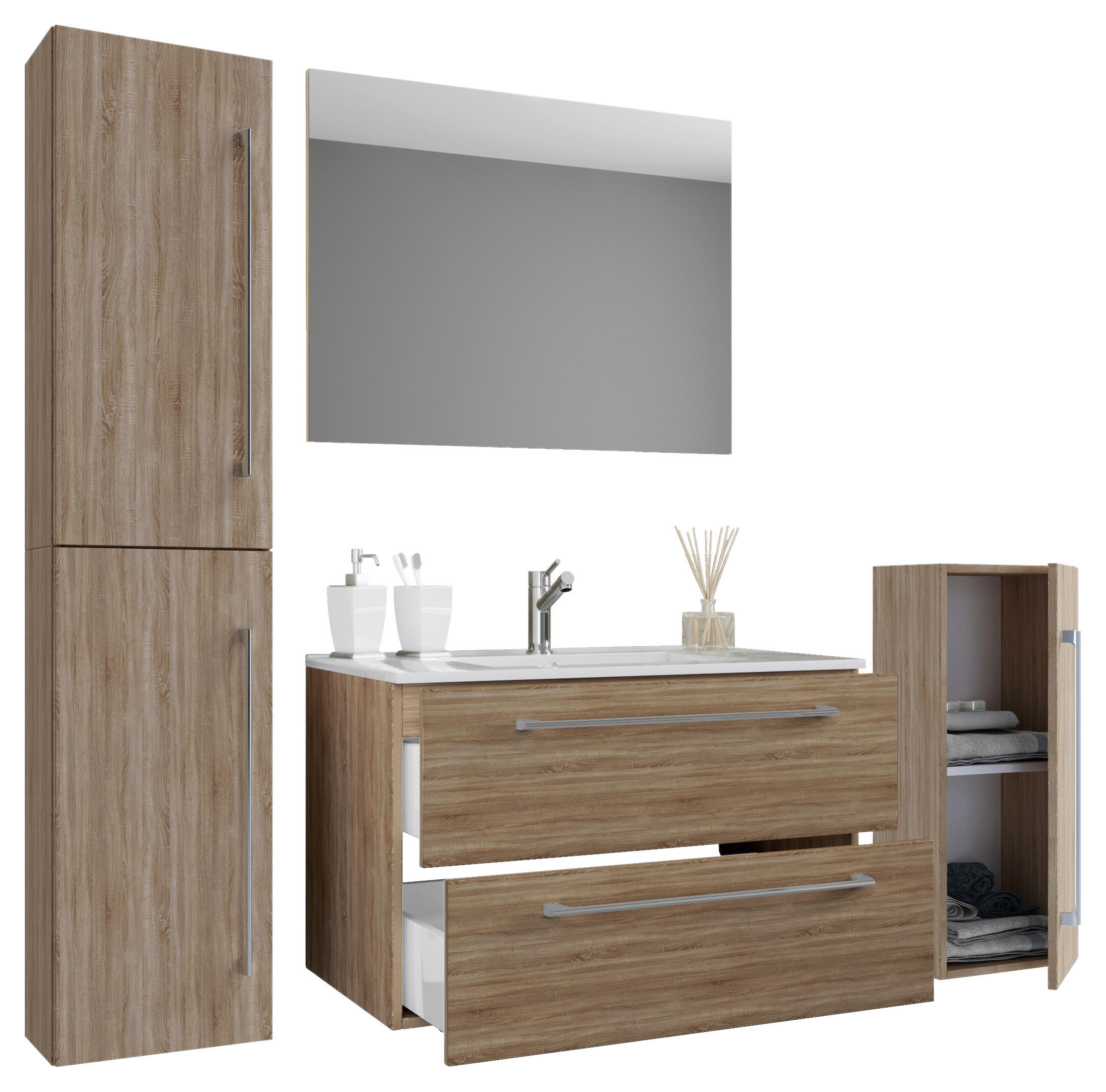 BADRUM 126 cm Sonoma ek /126 cm