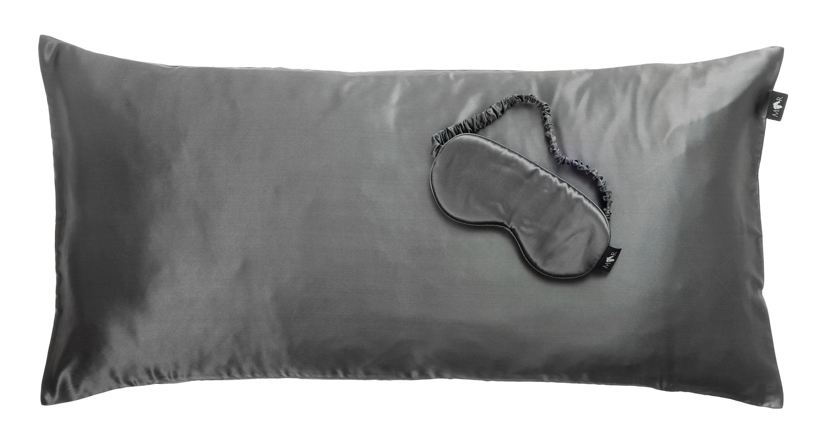 SCHLAFSET KISSENHÜLLE+MASKE - Anthrazit, Design, Textil (40/80cm)