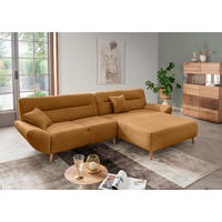 ECKSOFA in Bouclé Goldfarben  - Wildeiche/Goldfarben, Konventionell, Holz/Textil (290cm) - MID.YOU