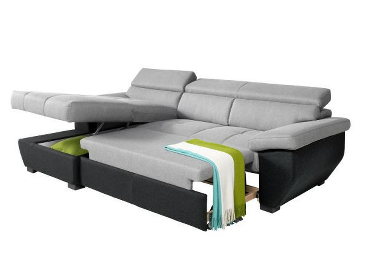 WOHNLANDSCHAFT in Flachgewebe Grau, Schwarz  - Schwarz/Grau, Konventionell, Kunststoff/Textil (170/267cm) - Livetastic