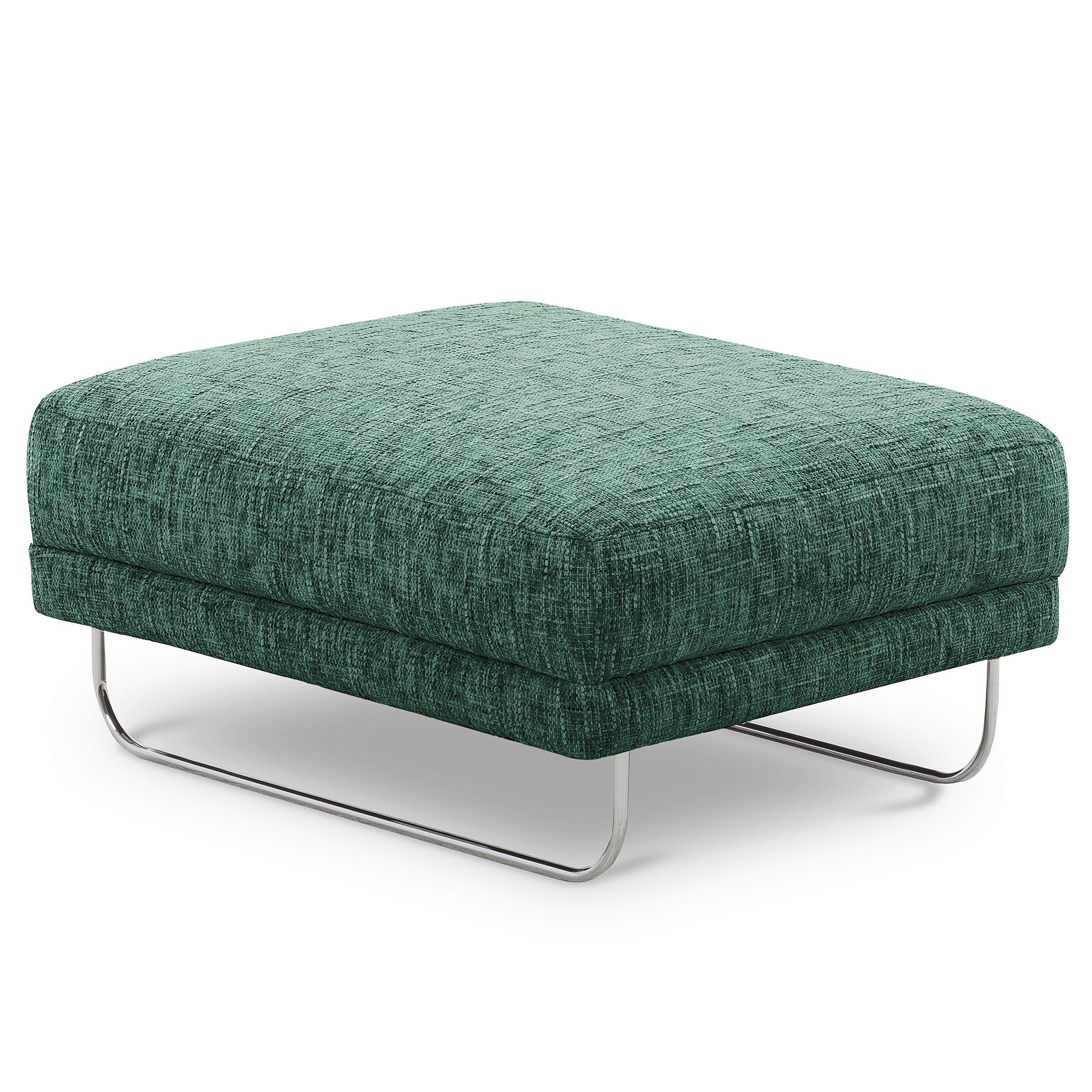 HOCKER Textil Grün  - Chromfarben/Grün, Design, Textil/Metall (96/45/80cm) - Livetastic