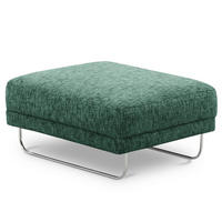 HOCKER Textil Grün  - Chromfarben/Grün, Design, Textil/Metall (96/45/80cm) - Livetastic