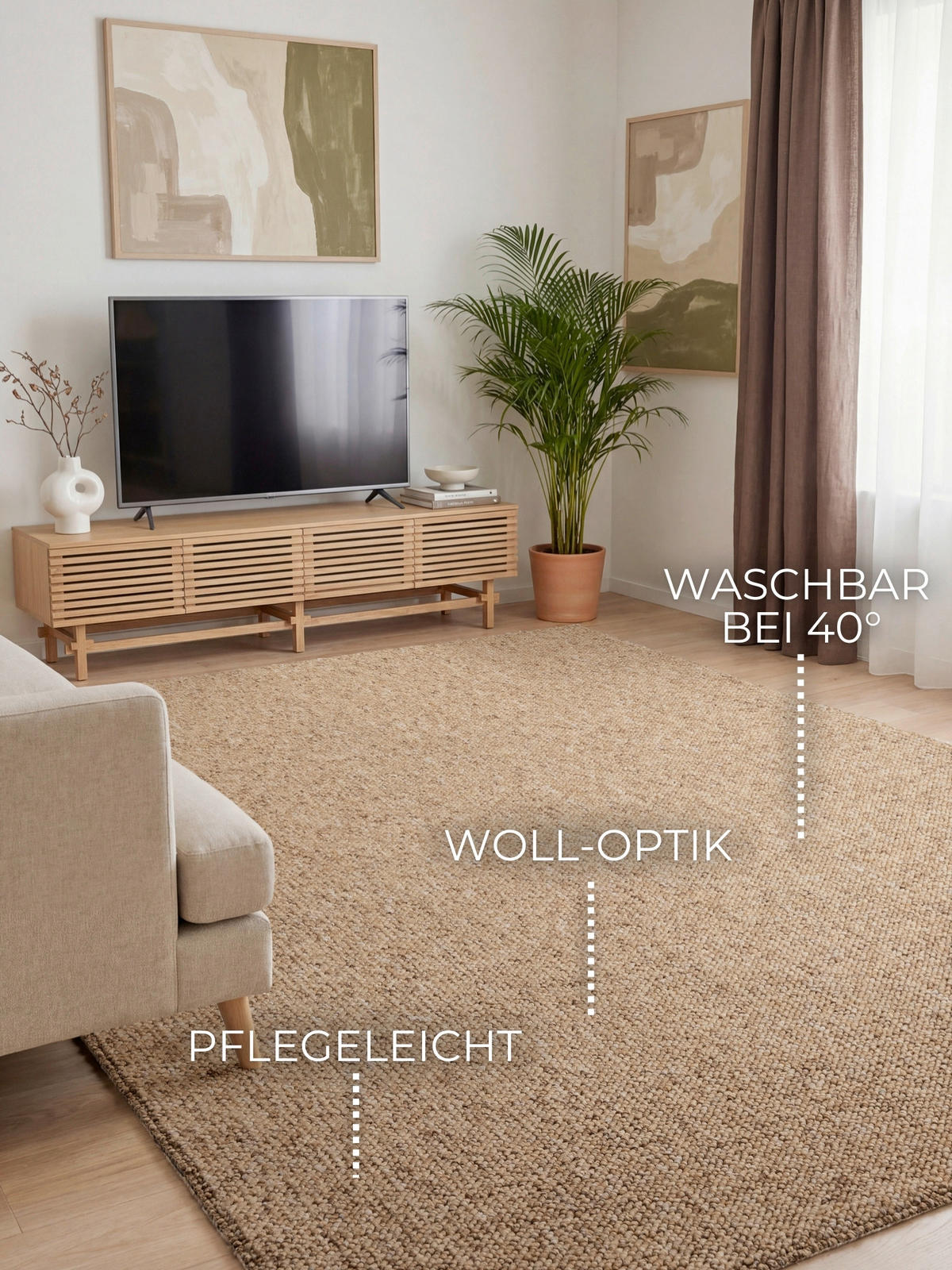 TUFTTEPPICH 80/150 cm Rocco Hellbraun  - Hellbraun, Basics, Kunststoff (80/150cm) - Elle Decoration