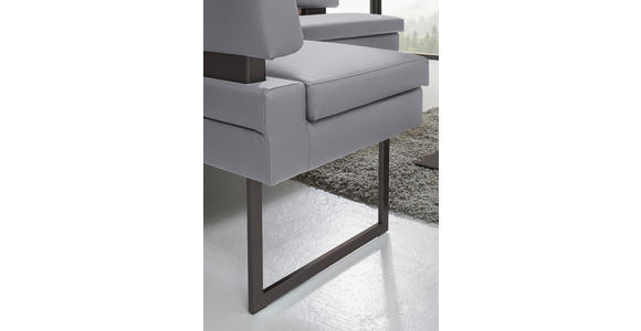 ECKBANK 158/200 cm Mikrofaser Graublau - Graublau/Schwarz, Design, Textil/Metall (158/200cm) - Dieter Knoll