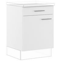 SCHUBKASTENUNTERSCHRANK 60/87,8/57,6 cm  in Weiß  - Edelstahlfarben/Weiß, Basics, Holzwerkstoff/Metall (60/87,8/57,6cm) - Impuls