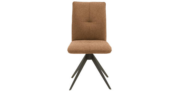 STUHL , Lederauswahl, Stoffauswahl, Typenauswahl, Gestellauswahl , Flachgewebe  - Cognac/Schwarz, Design, Textil/Metall (46/91/62cm) - Dieter Knoll