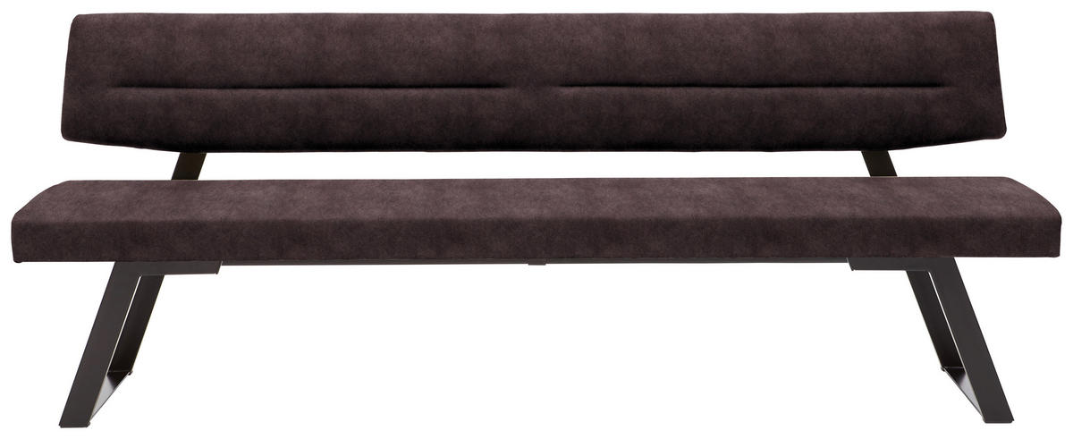 SITZBANK 170/85/58 cm  in Dunkelbraun  - Dunkelbraun/Schwarz, Design, Textil/Metall (170/85/58cm) - Dieter Knoll