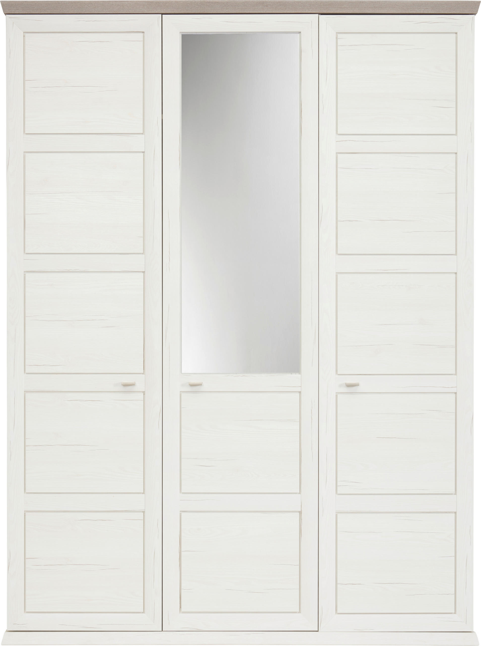 NYÍLÓAJTÓS SZEKRÉNY Szürke, Fehér - Nikkel/Szürke, Lifestyle, Faalapú anyag/Üveg (154/209/60cm) - Hom`in