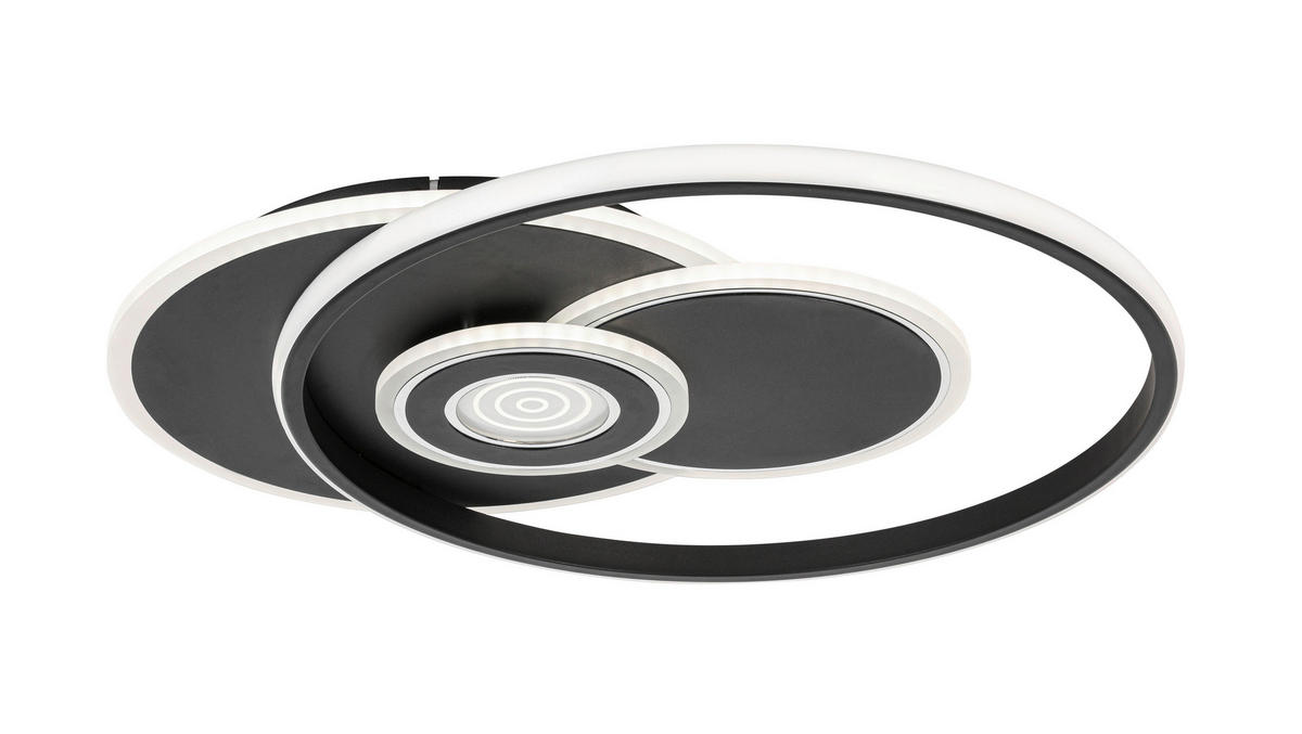 LED-DECKENLEUCHTE 54,5/46/6 cm    - Chromfarben/Schwarz, Design, Kunststoff/Metall (54,5/46/6cm) - Novel