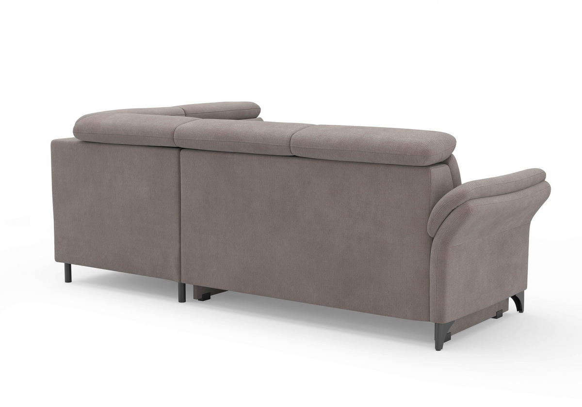 ECKSOFA Flachgewebe Taupe  - Taupe/Schwarz, Konventionell, Textil/Metall (247/193cm) - Sit & More