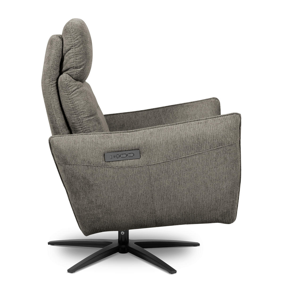 RELAXSESSEL in Textil Graphitfarben  - Schwarz/Graphitfarben, Design, Textil/Metall (77/107/88cm) - Livetastic