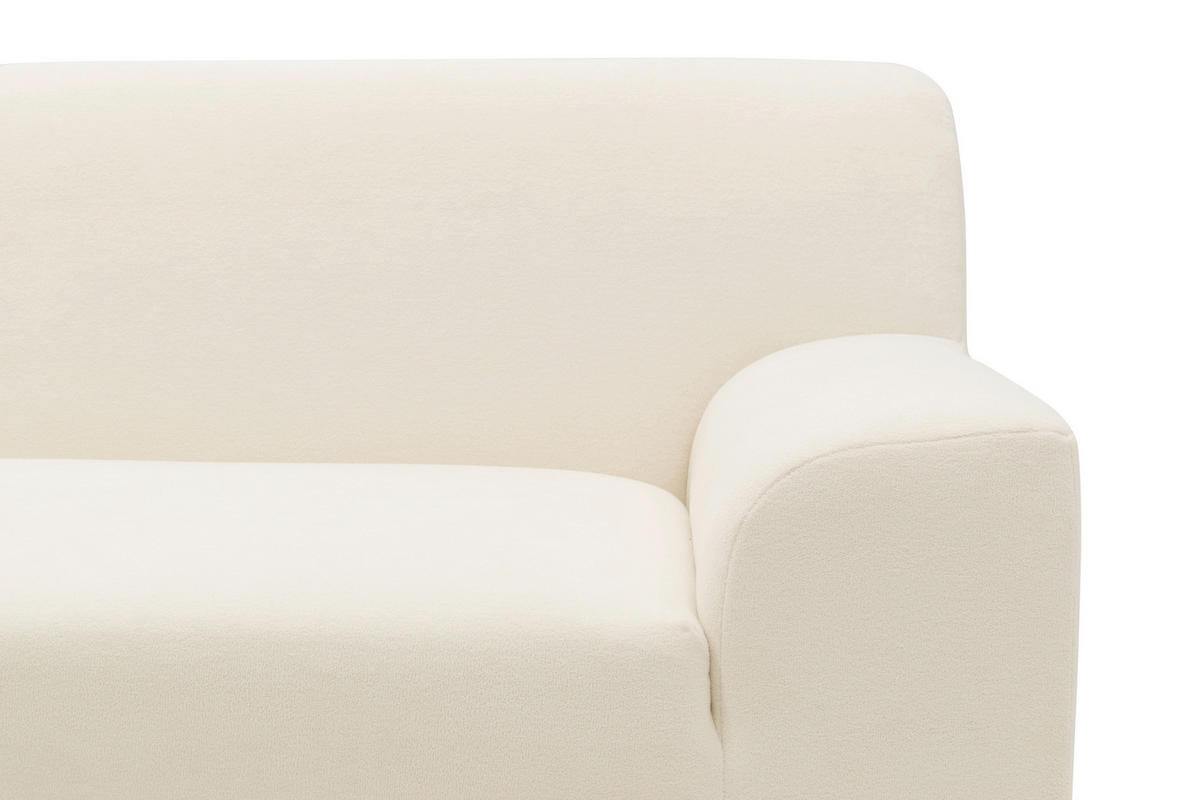 ECKSCHLAFSOFA  CAPRI 2 Creme Mikrofaser  - Creme/Schwarz, Basics, Kunststoff/Textil (146/241cm) - MID.YOU