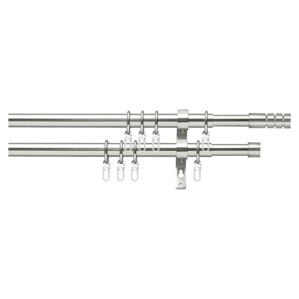 Rundstangengarnitur 2-Lfg Ada Edelstahlfarben L: 200-360 cm