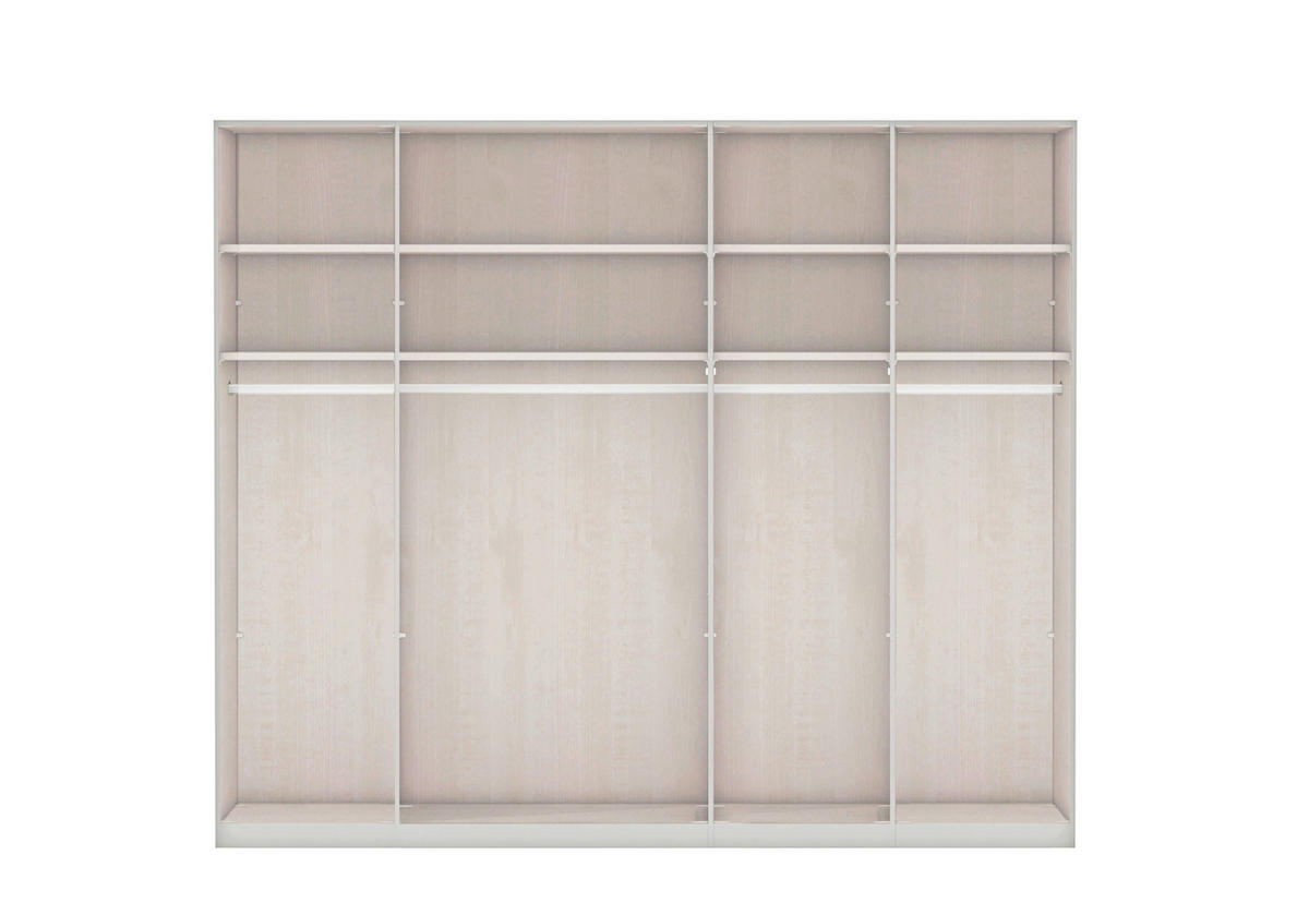 KLEIDERSCHRANK 250/236/58 cm 5-türig Grau, Weiß  - Schieferfarben/Weiß, KONVENTIONELL, Glas/Holzwerkstoff (250/236/58cm) - Novel