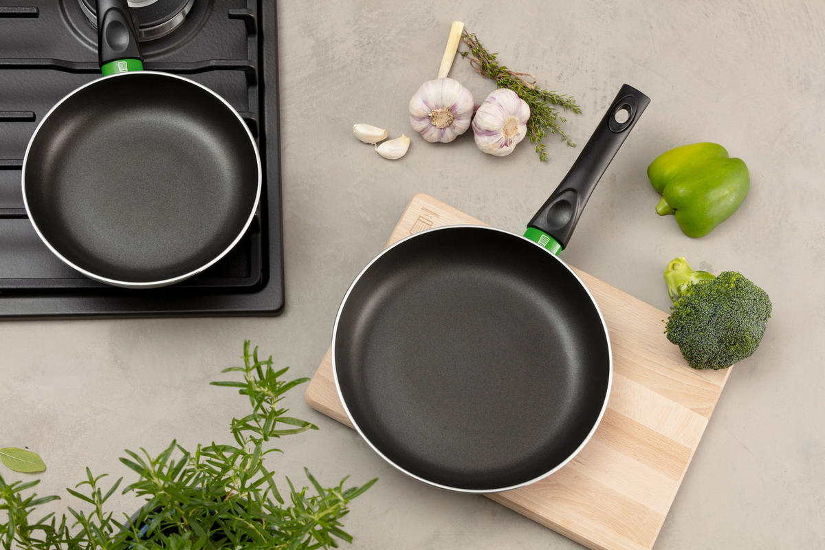 Tigaie Pentru Prăjit 24 cm  - verde/negru, Design, metal (24cm) - Chefkoch+Fackelmann
