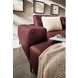 ECKSOFA  in Echtleder Bordeaux  201/304 cm  - Bordeaux/Schwarz, Design, Leder/Metall (201/304cm) - Belluti