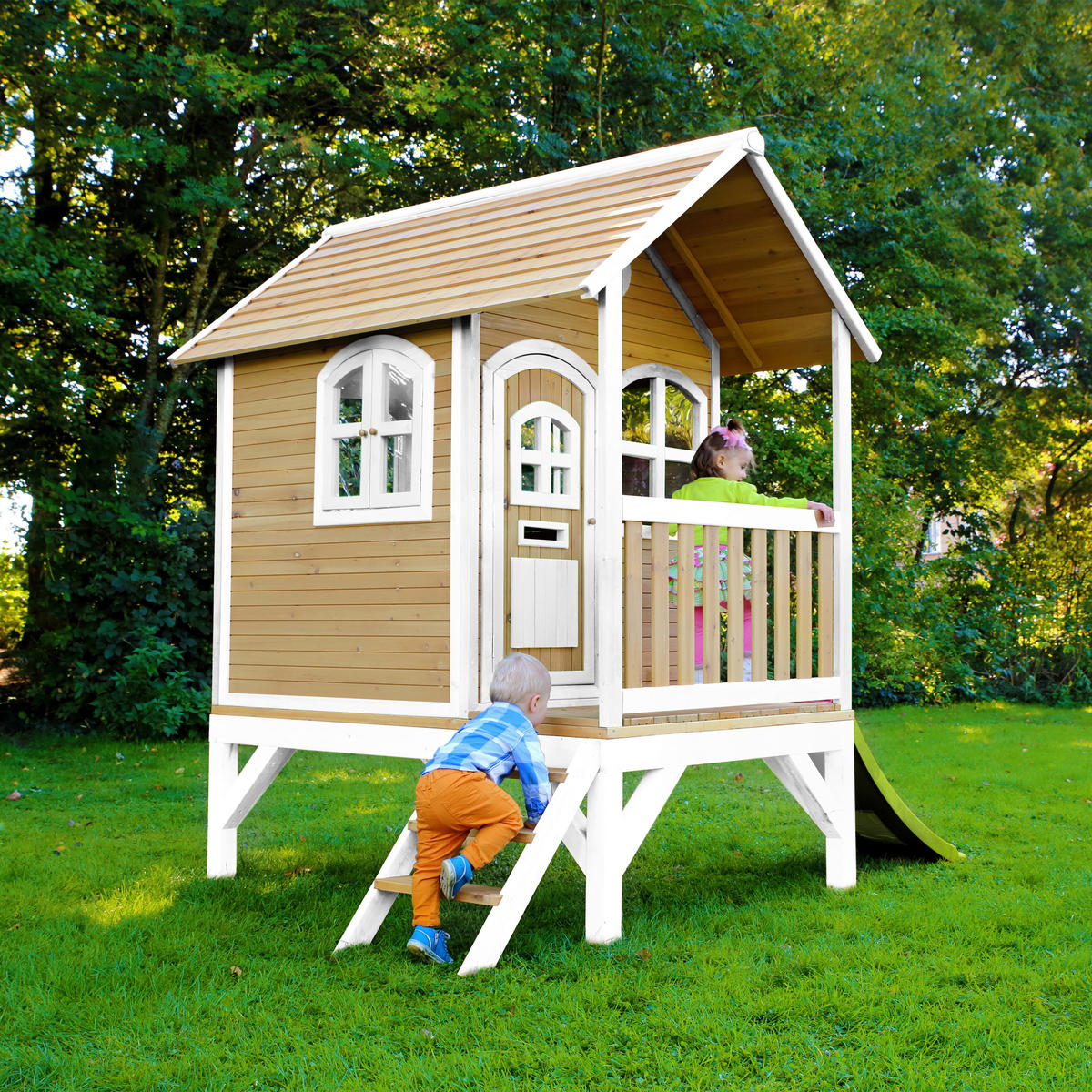 SPIELHAUS 287/231/191 cm  - Rot/Braun, KONVENTIONELL, Holz (287/231/191cm) - Ambia Garden