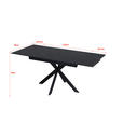 ESSTISCH Schwarz rechteckig  ausziehbar  - Schwarz, Design, Keramik/Metall (120-179/80/76cm) - Belluti