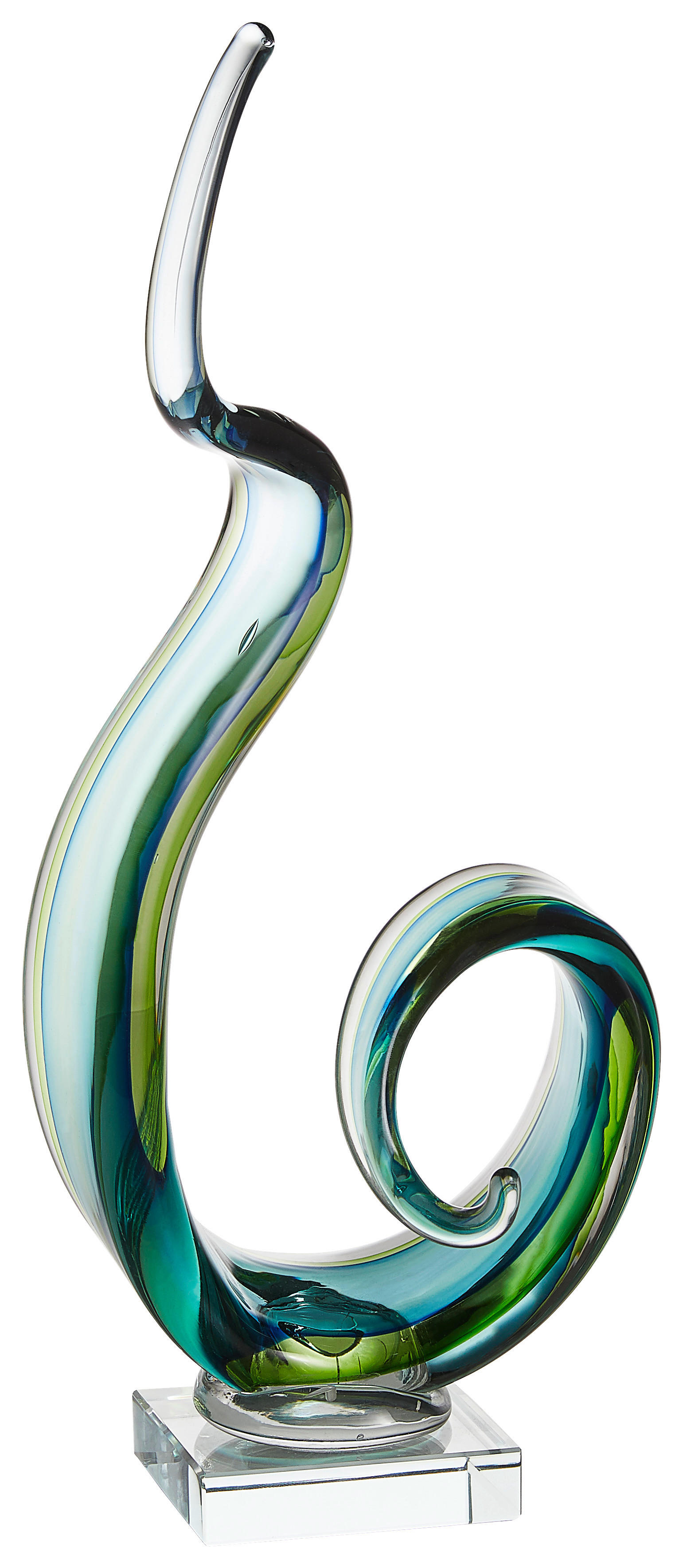 SKULPTUR - Transparent/Grün, Basics, Glas (16/14/38cm) - Ambia Home