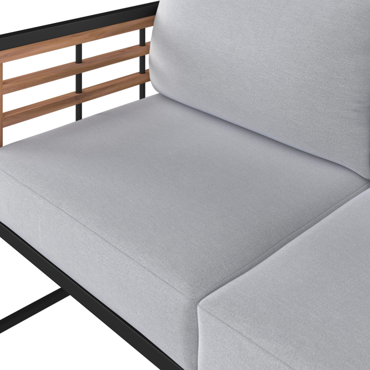 LOUNGESOFA  - Schwarz/Naturfarben, MODERN, Holz/Textil (125/67,5/63,5cm) - Ambia Garden