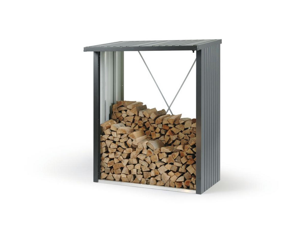KAMINHOLZREGAL 229/199/102 cm  Metall  - Grau, Design, Metall (229/199/102cm) - Biohort