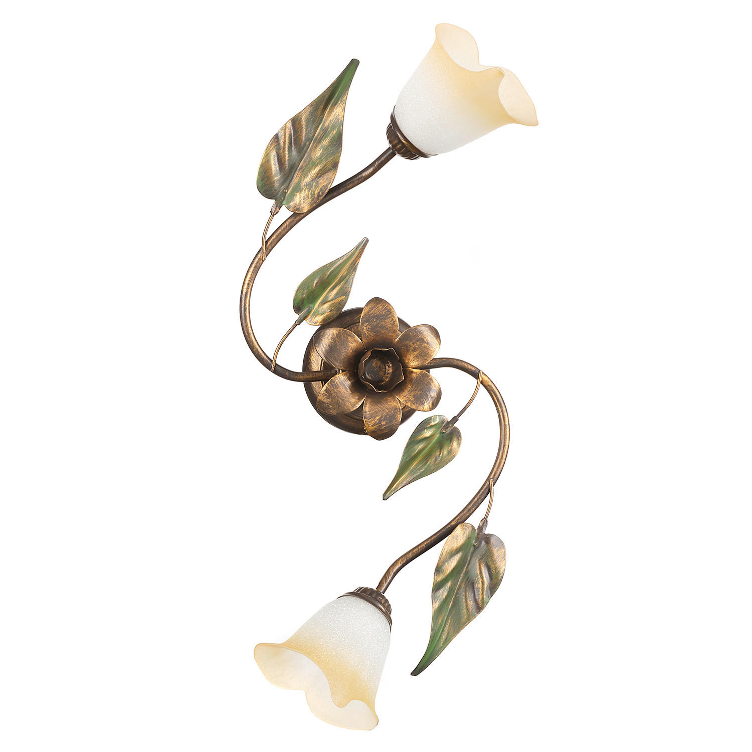 DECKENLEUCHTE 70/28/28 cm   - Bronzefarben/Olivgrün, ROMANTIK / LANDHAUS, Glas/Metall (70/28/28cm)