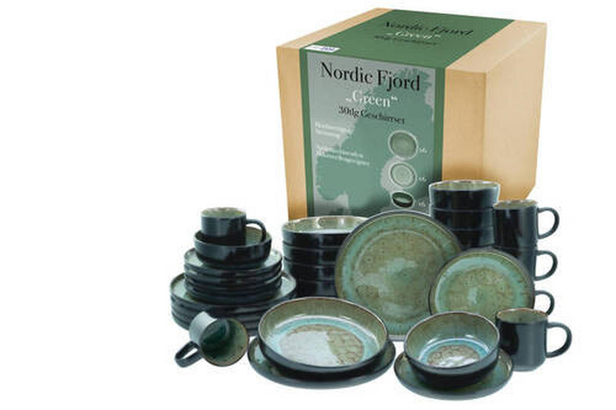 KOMBISERVICE Grün 30-teilig 6 Personen  - Grün, Trend, Keramik - Creatable