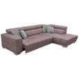 ECKSOFA in Chenille Altrosa  - Chromfarben/Altrosa, Design, Textil (301/207cm) - Xora