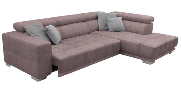 ECKSOFA in Chenille Altrosa  - Chromfarben/Altrosa, Design, Textil (301/207cm) - Xora