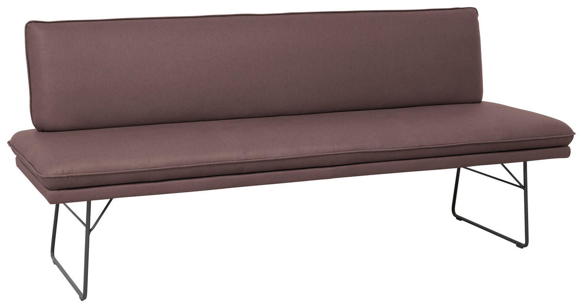 SITZBANK in Metall, Textil Schwarz, Dunkelbraun  - Dunkelbraun/Schwarz, Design, Textil/Metall (195/87/65cm) - Dieter Knoll