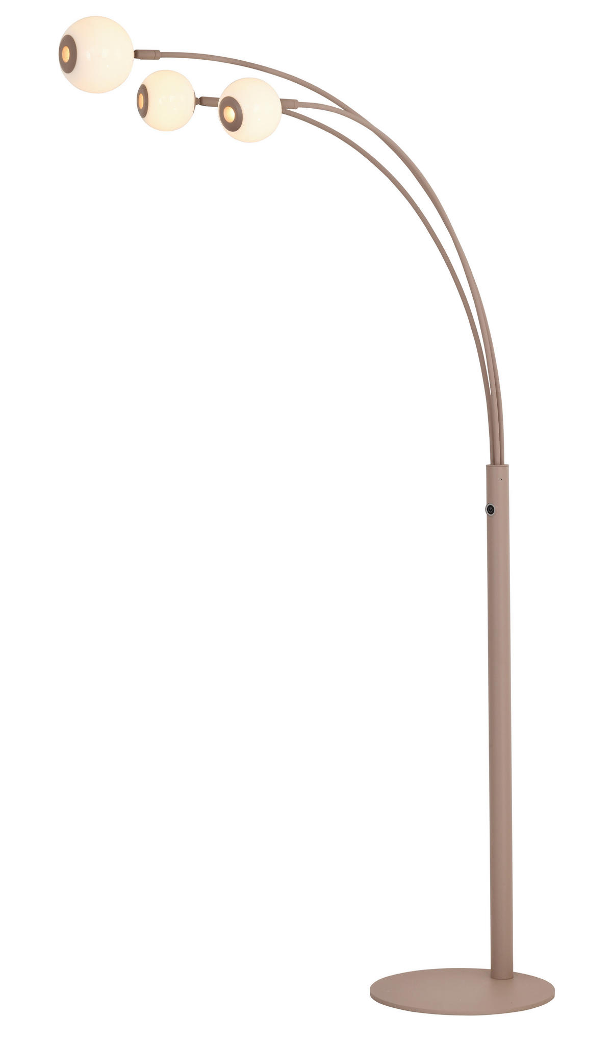 LED-STEHLEUCHTE Luberon 87,5/162,5/52 cm  - Sandfarben/Schwarzchrom, Design, Glas/Kunststoff (87,5/162,5/52cm)