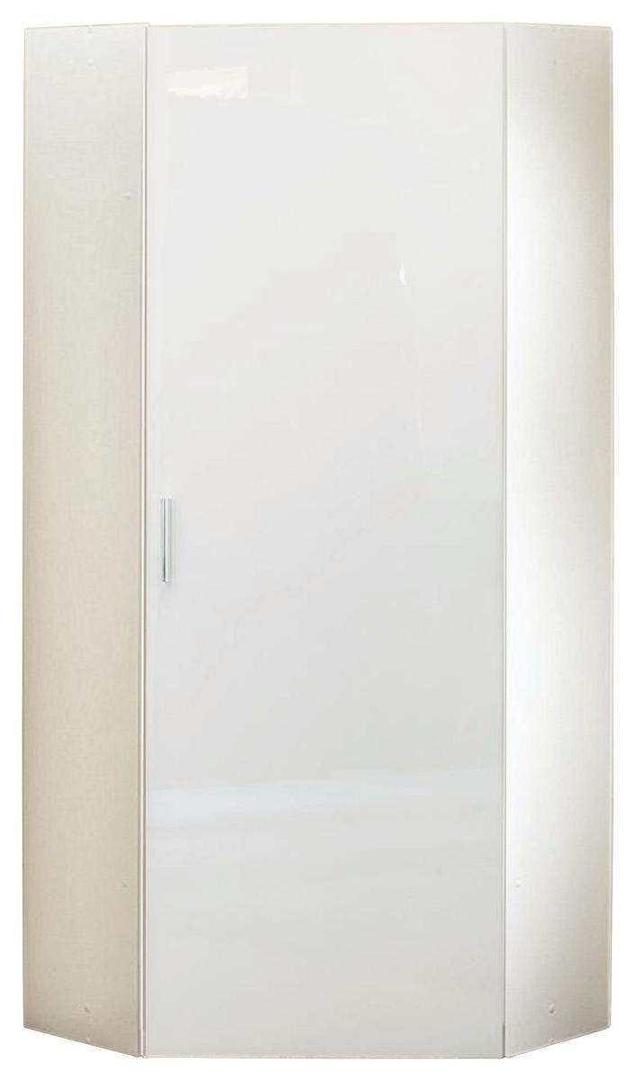 HÖRNSKÅP 80/185/80 cm - vit/kromfärg, Klassisk, trämaterial/plast (80/185/80cm) - Xora