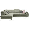 ECKSOFA Grün Webstoff  - Schwarz/Grün, KONVENTIONELL, Textil/Metall (220/314cm) - SetOne by Musterring