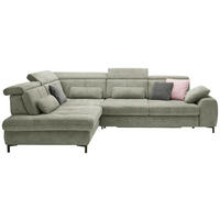 ECKSOFA Grün Webstoff  - Schwarz/Grün, KONVENTIONELL, Textil/Metall (220/314cm) - SetOne by Musterring