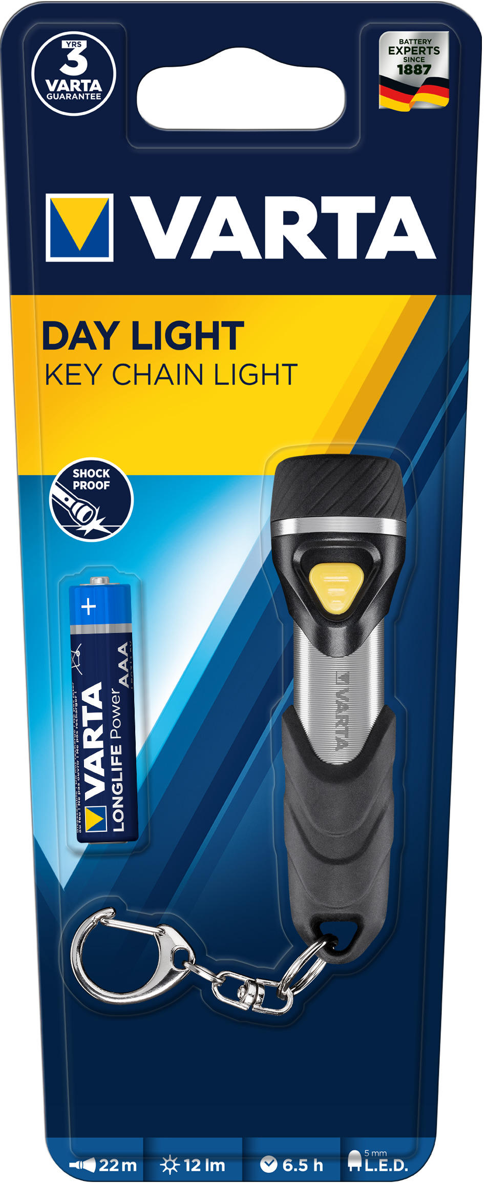 TASCHENLAMPE - Basics, Kunststoff/Metall (2,6/9,4cm) - Varta