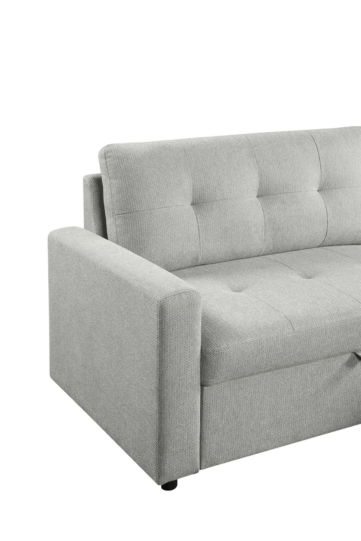 ECKSOFA LYN Hellgrau Leinenoptik  - Hellgrau/Schwarz, Design, Kunststoff/Textil (218/91/85cm) - MID.YOU