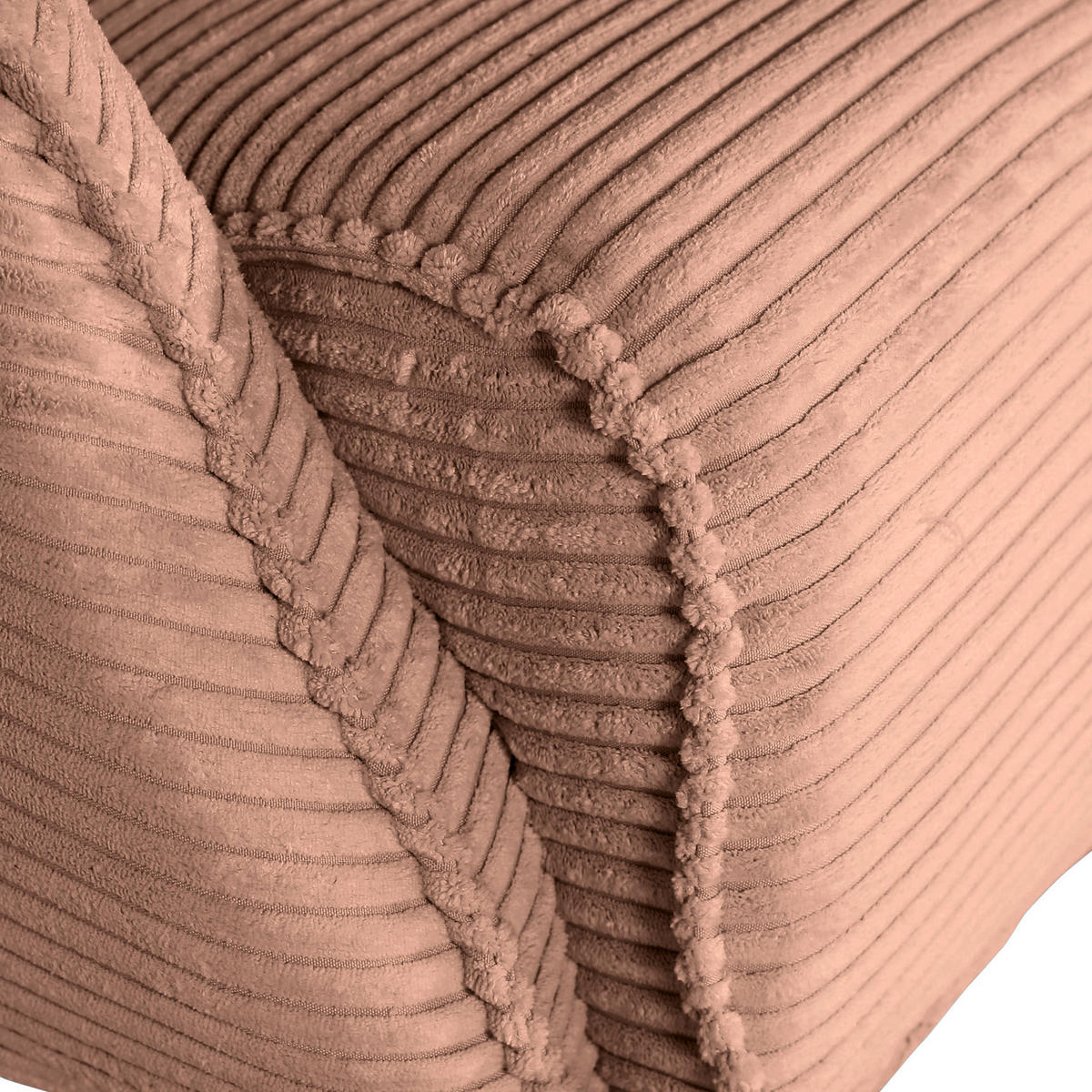 OHRENSESSEL Cord Altrosa  - Schwarz/Altrosa, Design, Textil/Metall (83/106/89cm) - Landscape