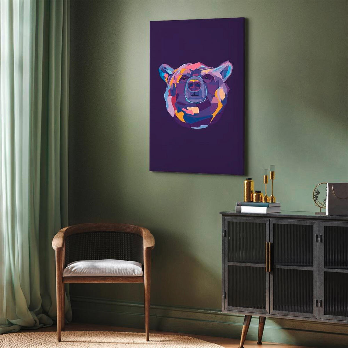 LEINWANDBILD Abstraktes, Tiere 80/120/1,2 cm  - Violett, Basics, Holz/Textil (80/120/1,2cm) - artgeist